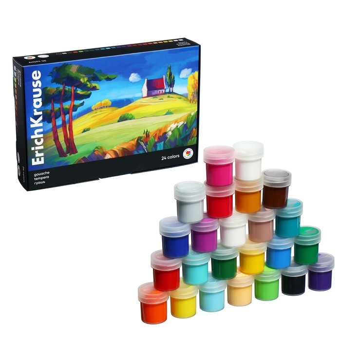 Гуашь 24 цвета х 20 мл, ErichKrause Гуашь 24 цвета х 20 мл, ErichKrause "Art Spirit", в коробке
