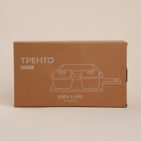 Набор для подачи блюд фарфорвый SL Home &laquo;Тренто&raquo; на подставке, 4 предмета: 3 ёмкости 500/250 мл, подставка