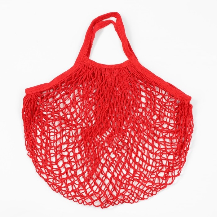 Авоська 37 х 20 см, ручка 12 см, клетка 1.5 см, красная Авоська 37 х 20 см, ручка 12 см, клетка 1.5 см, красная