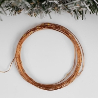 Гирлянда «Нить» 5 м роса, IP20, медная нить, 50 LED, мерцание, батарейки AAх3 (нет в комплекте), свечение тёплое белое Гирлянда «Нить» 5 м роса, IP20, медная нить, 50 LED, мерцание, батарейки AAх3 (нет в комплекте), свечение тёплое белое