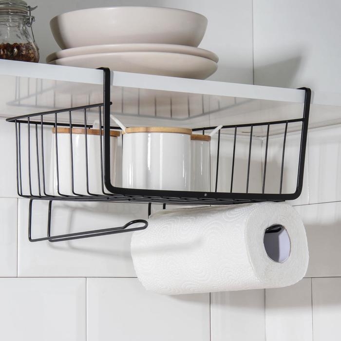 Корзина подвесная Доляна &laquo;Лофт&raquo;, 28,5&times;24&times;17,5 см, цвет чёрный