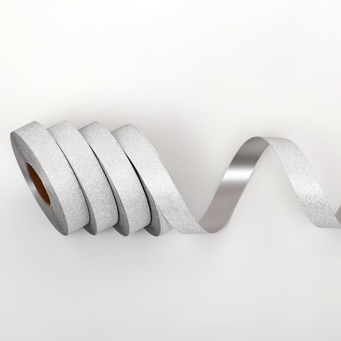 Лента Лента "ТИФФАНИ" для декора и подарков,серебро, 2 см х 50 м