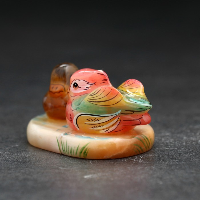 Сувенир &laquo;Птички мандаринки&raquo;, 9,5&times;7&times;4 см, селенит