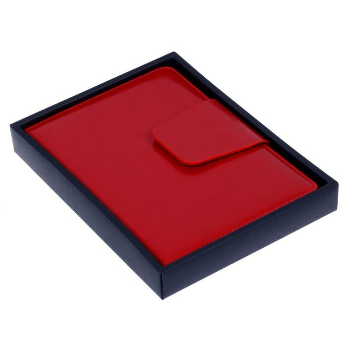 Ежедневник недатированный А5, 160 листов Prestige, твёрдая обложка, искусственная кожа, магнитный хлястик, красный