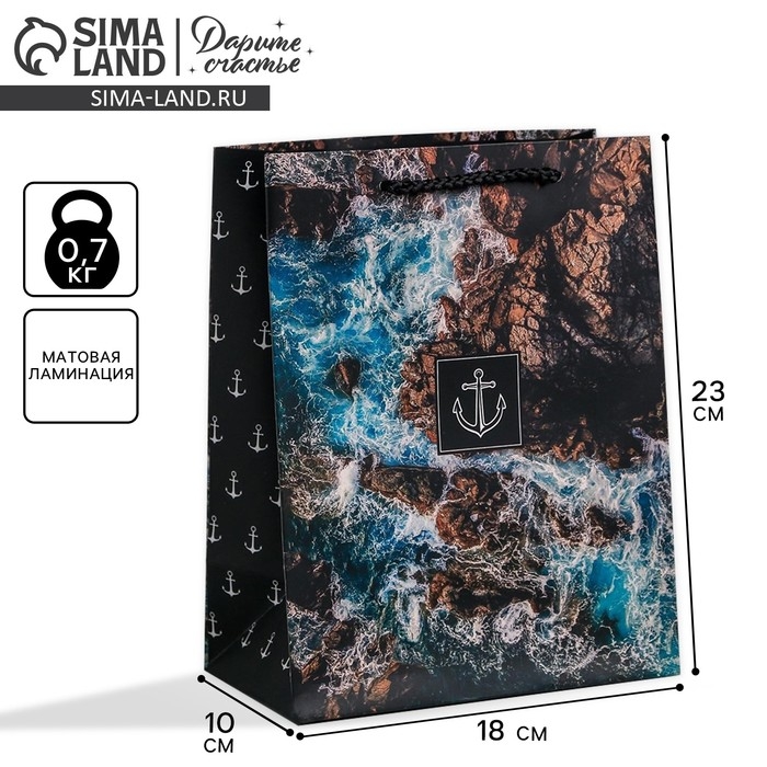 Пакет подарочный ламинированный вертикальный, упаковка, «Море», MS 18 х 23 х 10 см Пакет подарочный ламинированный вертикальный, упаковка, «Море», MS 18 х 23 х 10 см