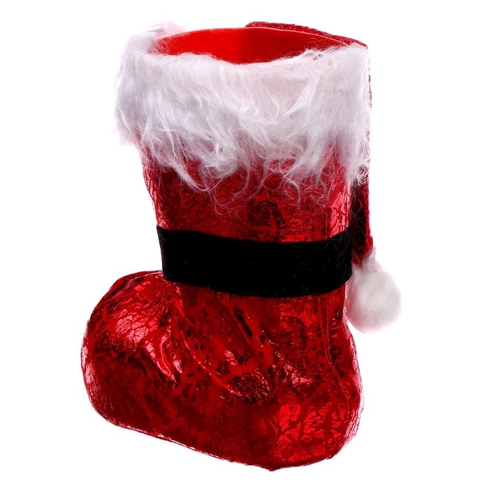 Новый год! Конфетница &laquo;Сапожок&raquo;, с колпачком, цвет красный