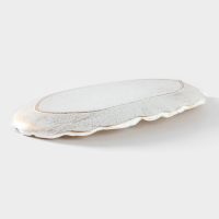 Блюдо для фруктов Доляна &laquo;Золотой лист&raquo;, 30&times;18&times;2 см, цвет белый