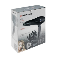 Фен BRAYER BR3001, 2200 Вт, 6 скоростей, 8 температурных режимов, сенсор, чёрный Фен BRAYER BR3001, 2200 Вт, 6 скоростей, 8 температурных режимов, сенсор, чёрный