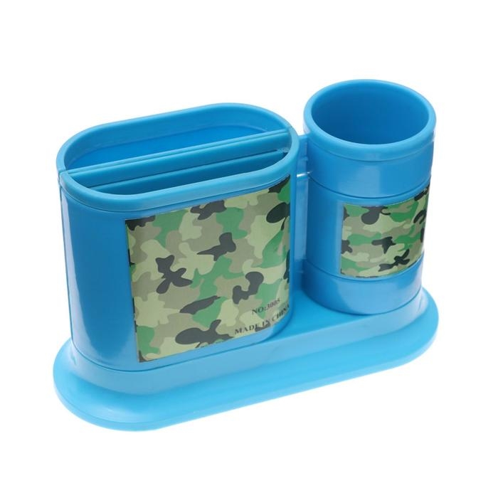 Набор настольный детский Набор настольный детский "Милитари" (подставка+2 карандаша+линейка+точилка+ластик+блокнот 8 листов)