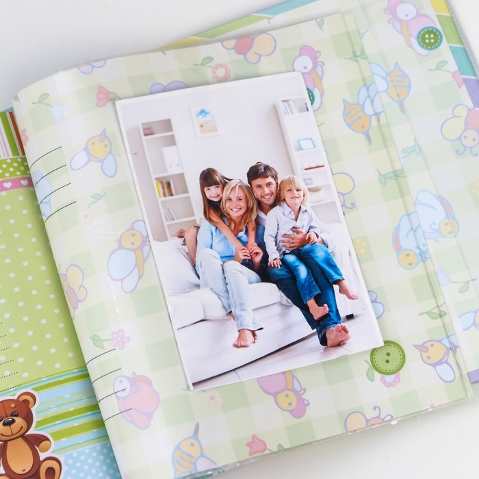 Фотоальбом 12 листов для заполнения и 14 листов для 56 фотографий 10х15 см., Фотоальбом 12 листов для заполнения и 14 листов для 56 фотографий 10х15 см., "Малышу"