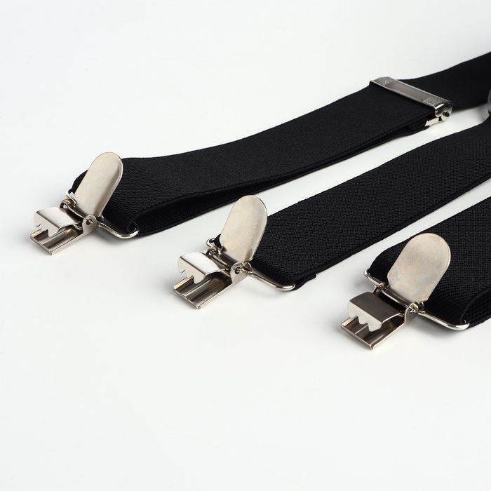 Подтяжки взрослые, ширина 3.5 см, цвет чёрный Подтяжки взрослые, ширина 3.5 см, цвет чёрный