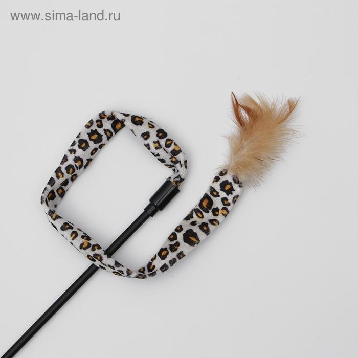 Дразнилка-удочка текстильная с перышками