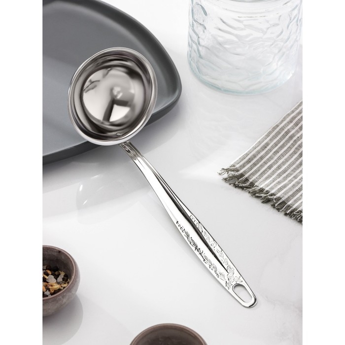 Половник &laquo;Родник&raquo;, 100 мл, длина ручки=21 см, цвет серебряный