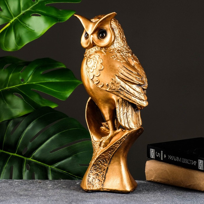 Фигура "Мудрый филин" бронза, 14х34см