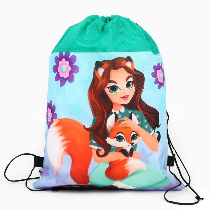 Мешок для обуви &laquo;Девочка с лисёнком&raquo; нетканное полотно, размер 30 х 40 см