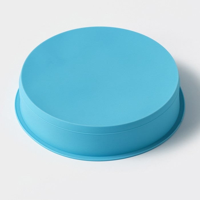 Форма для выпечки Доляна &laquo;Круг&raquo;, силикон, 24&times;5 см, диаметр дна 21,5 см, цвет голубой