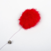 Дразнилка "Пушок" на деревянной палочке, с бубенчиком, 36 см, красная Дразнилка "Пушок" на деревянной палочке, с бубенчиком, 36 см, красная