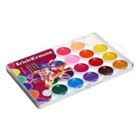 Акварель 24 цвета, ErichKrause Safari, с УФ защитой яркости, в пластиковой коробке, с европодвесом Акварель 24 цвета, ErichKrause Safari, с УФ защитой яркости, в пластиковой коробке, с европодвесом