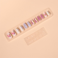 Накладные ногти &laquo;Пятнышки&raquo;, 12 шт, с клеевыми пластинами, форма миндаль, разноцветные