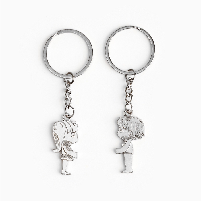 Брелок для ключей парный, &laquo;Любовь - это&raquo;, металл, 9 х 14 см