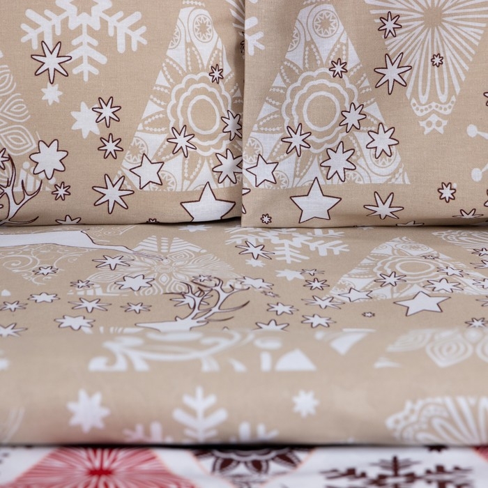 Постельное бельё Этель 1.5сп &laquo;Новогодний пэчворк&raquo; 143х215см,150х214см,50х70см-2 шт