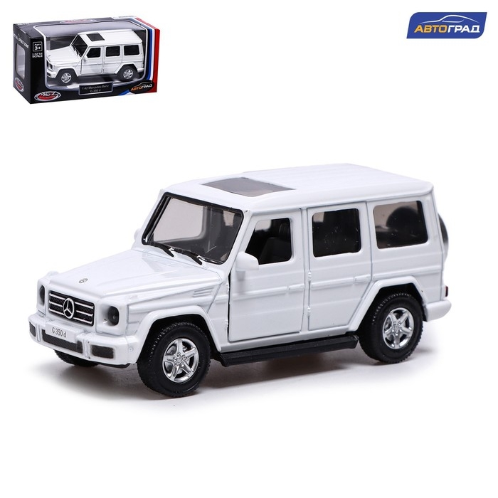 Машина металлическая MERCEDES-BENZ G350D, 1:42, инерция, открываются двери, цвет белый Машина металлическая MERCEDES-BENZ G350D, 1:42, инерция, открываются двери, цвет белый