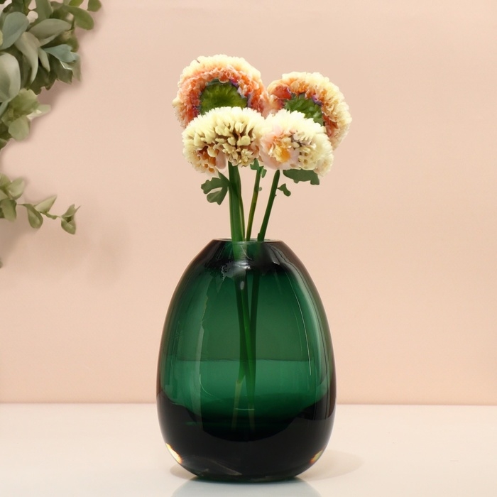 Ваза для цветов «Джозефина» из прозрачного зеленого стекла 12 х 10 х 10 см Ваза для цветов «Джозефина» из прозрачного зеленого стекла 12 х 10 х 10 см