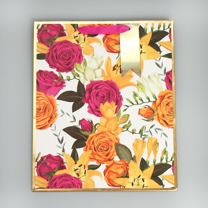 Пакет подарочный с шильдиком, упаковка, &laquo;На радость тебе&raquo;, 30.5 х 25 х 12.5 см