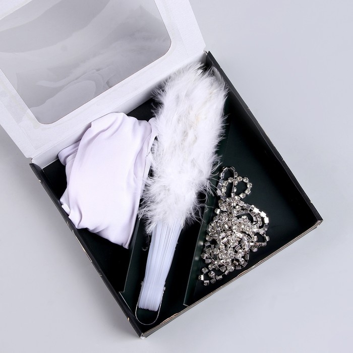 Новогодний карнавальный набор «Шик», (веер+перчатки+украшение на голову), на новый год Новогодний карнавальный набор «Шик», (веер+перчатки+украшение на голову), на новый год