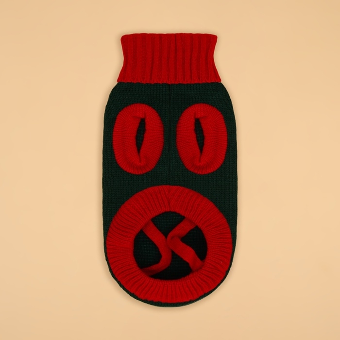 Свитер "Рога удачи", размер S (ДС 25 см, ОШ 23, ОГ 26-45), зелёный