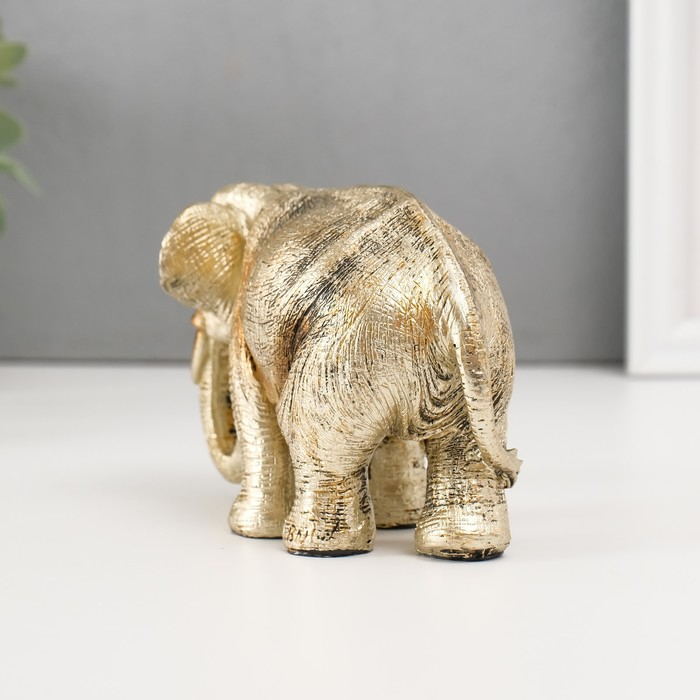 Сувенир полистоун "Золотой слон" 8,7х13х7 см