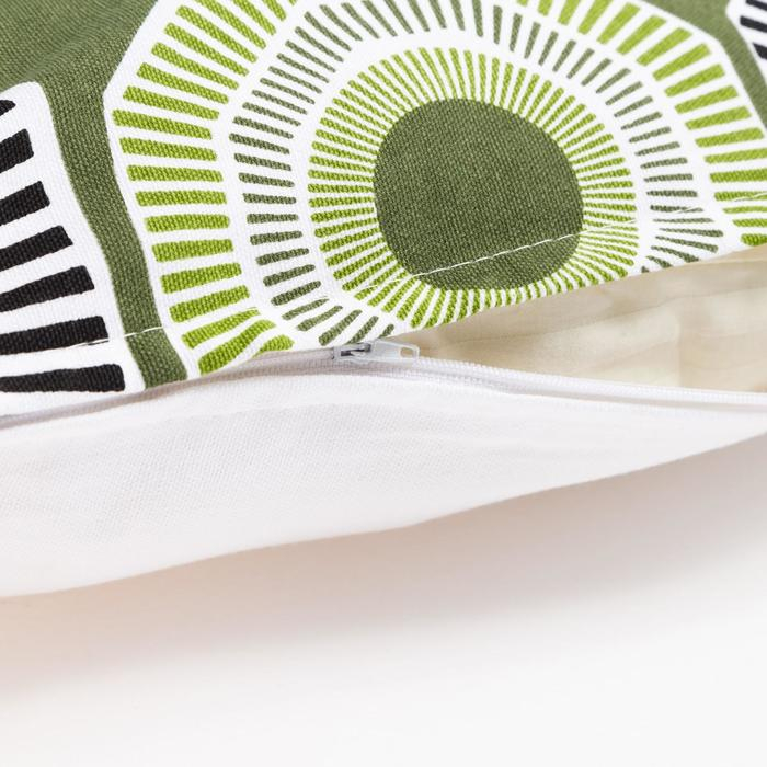 Наволочка декоративная 40х40 см, Circle green, 100% хлопок Наволочка декоративная 40х40 см, Circle green, 100% хлопок