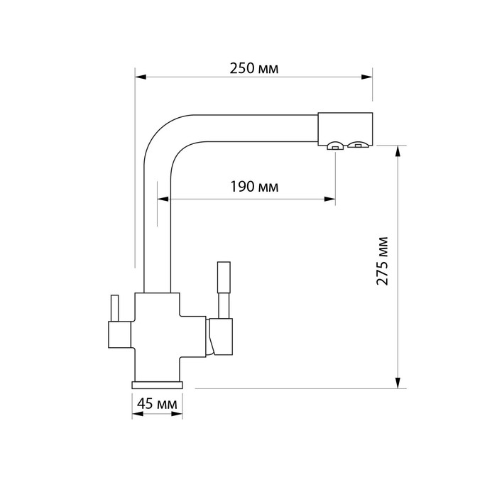 Смеситель для кухни ZEIN Z1302, однорычажный, с выходом для питьевой воды, латунь, хром Смеситель для кухни ZEIN Z1302, однорычажный, с выходом для питьевой воды, латунь, хром