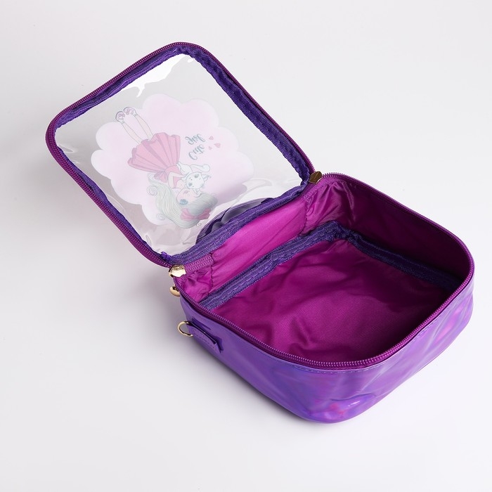 Сумка детская для девочки на молнии, цвет фиолетовый