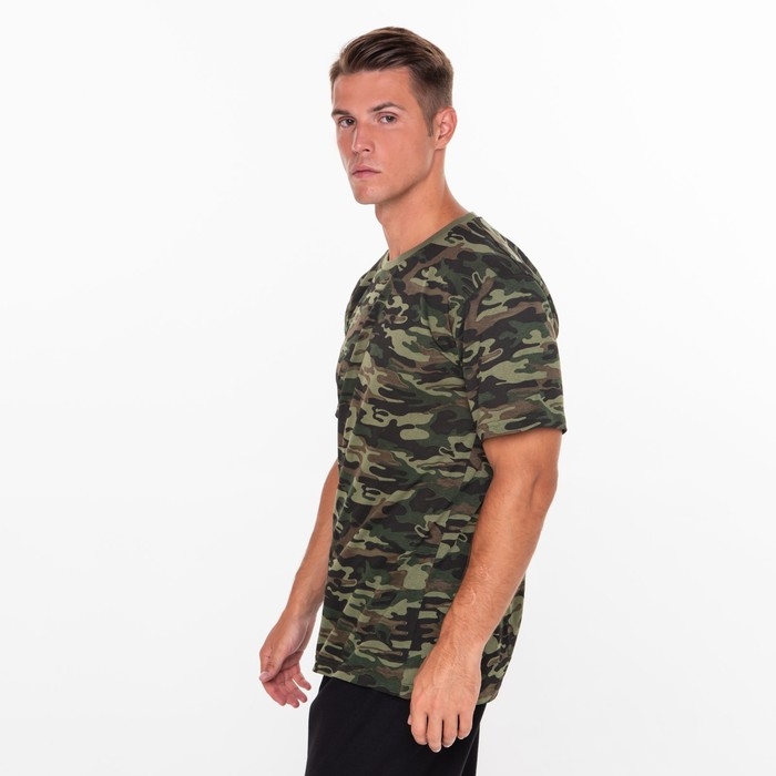 Футболка мужская камуфляж пятна, цвет хаки, размер 48 Футболка мужская камуфляж пятна, цвет хаки, размер 48