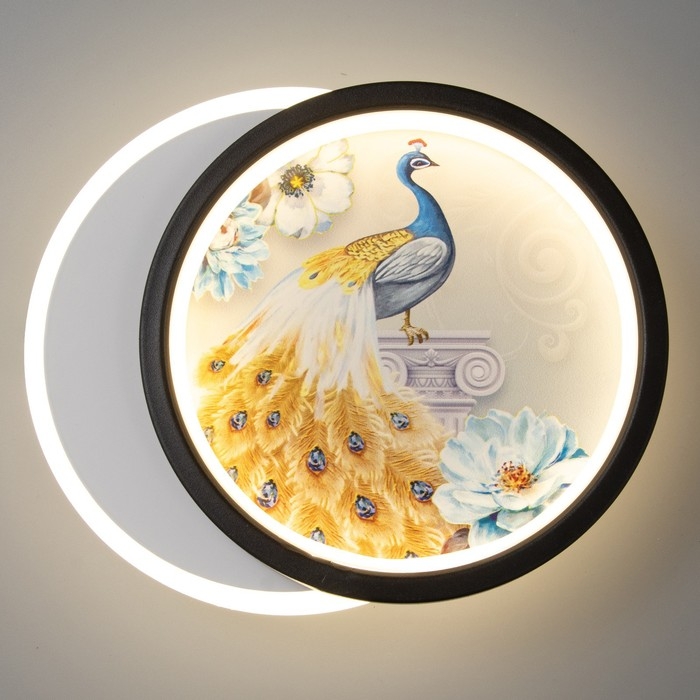 Бра Бра "Павлин" LED 21Вт 4000К черно-белый 19х23х5 см