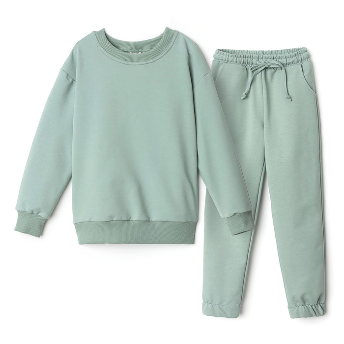 Костюм (свитшот и брюки) детский MINAKU, цвет оливы, рост 146 см