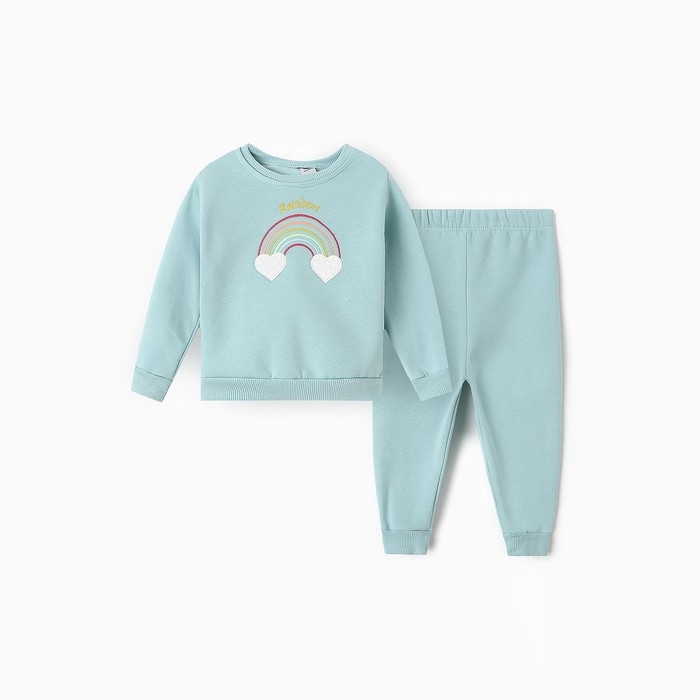 Костюм для девочек (свитшот, брюки), НАЧЁС, цвет бирюзовый, рост 98 см Костюм для девочек (свитшот, брюки), НАЧЁС, цвет бирюзовый, рост 98 см