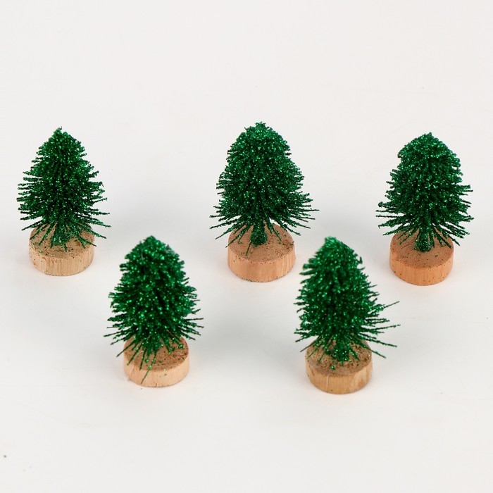 Новый год! Миниатюра кукольная &laquo;Ёлочка&raquo;, набор 5 шт., размер 1 шт. &mdash; 4,5 &times; 2 &times; 2 см