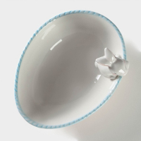 Салатник Доляна &laquo;Зайка&raquo;, 350 мл, 18&times;14&times;11 см, голубой ободок