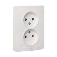 Розетка двухместная Luazon Lighting "Орион", 10 А, скрытая, без з/к, белая Розетка двухместная Luazon Lighting "Орион", 10 А, скрытая, без з/к, белая