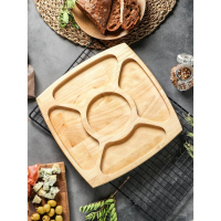 Менажница квадратная Доляна, 28&times;28&times;1,8 см, 5 секций, берёза