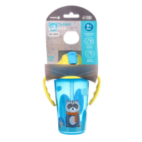 Поильник детский с силиконовой трубочкой, 300 мл., с ручками, цвет голубой Поильник детский с силиконовой трубочкой, 300 мл., с ручками, цвет голубой