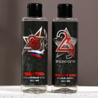 Подарочный набор косметики &laquo;С 23 Февраля!&raquo;, гель для душа 200 мл и шампунь для волос 200 мл, HARD LINE