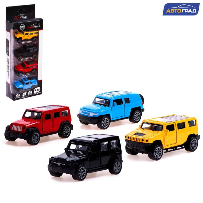 Набор металлических машин &laquo;Классика&raquo;, 4 штуки, 1:48, инерция, открываются двери