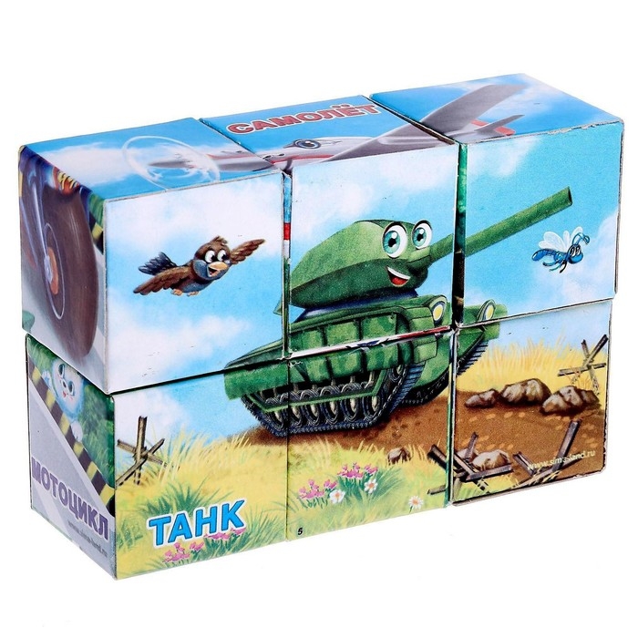 Кубики «Транспорт», 6 штук (картон) Кубики «Транспорт», 6 штук (картон)