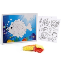Набор для творчества: аппликация EVA крошкой и раскраска - наклейки &laquo;Морские обитатели&raquo;