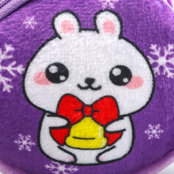 Кошелёк новогодний детский Кошелёк новогодний детский "Котик праздничный", плюшевый, цвет МИКС