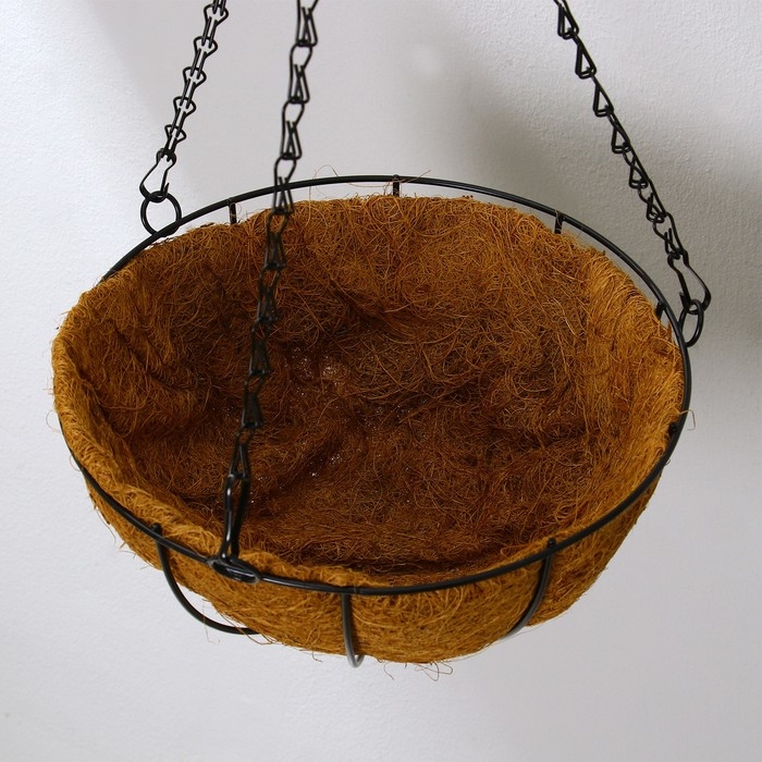 Кашпо подвесное &laquo;Полусфера&raquo; , d = 30 см, с кокосовым вкладышем