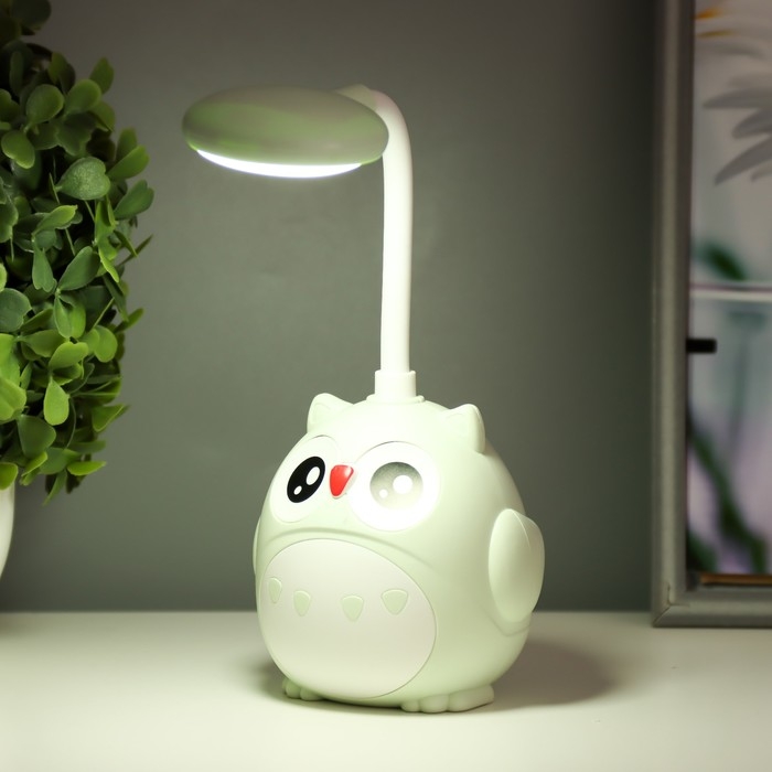 Ночник Ночник "Сова" LED 3Вт USB АКБ фисташковый 8,5х7х20 см